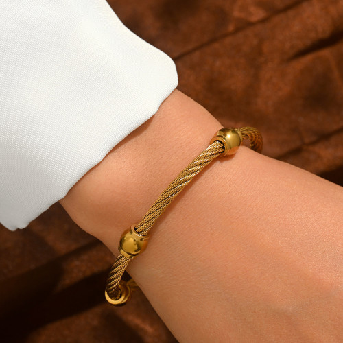 Wholesale Men's & Women's Twisted Cable Wire Cuff Bracelet