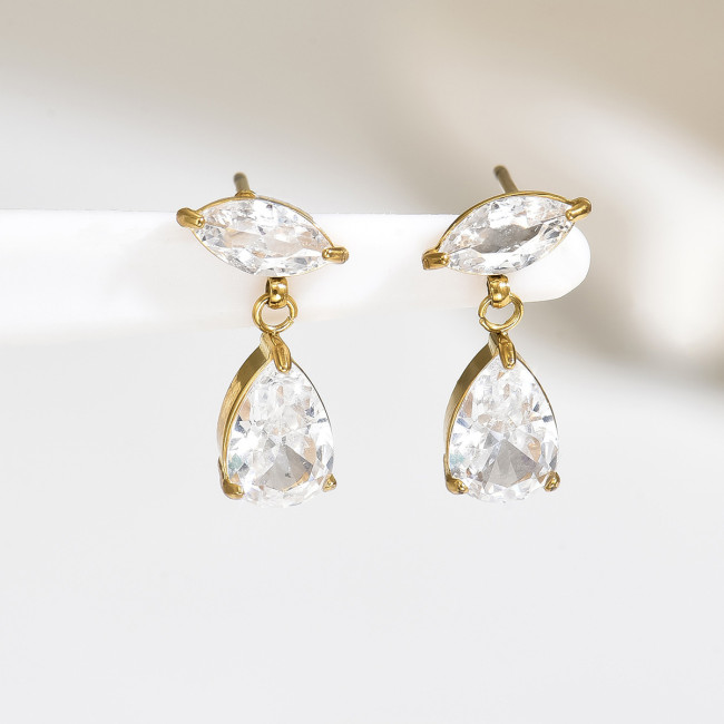 Wholesale Stainless Steel Marquise & Teardrop Stud Earrings