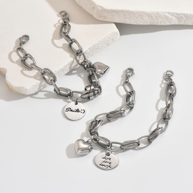Wholesale Stainless Steel Bracelet with  Live Love Laugh