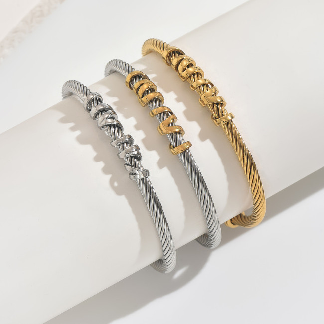 Wholesale Vintage Twisted Cable Wire Cuff Bracelet
