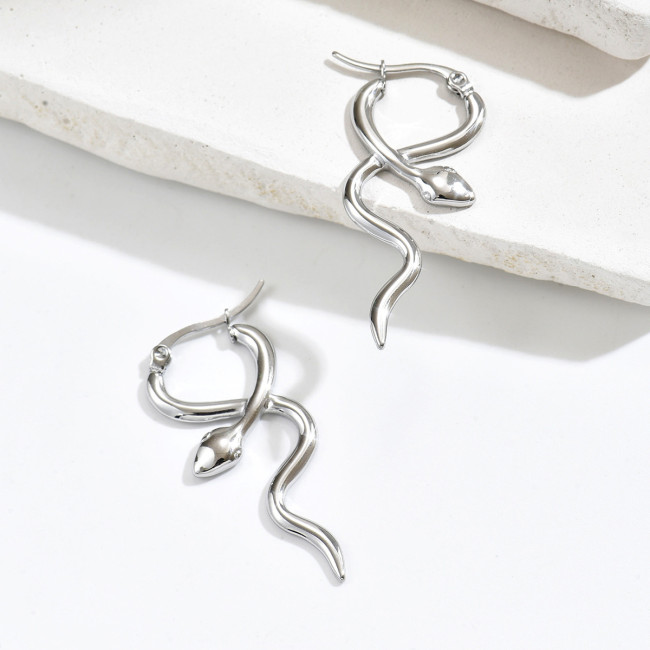 Wholesale Stainless Steel Snake Hoop Earrings