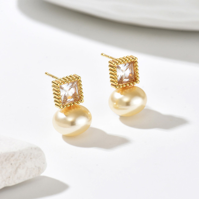 Wholesale Stainless Steel Square CZ Studs