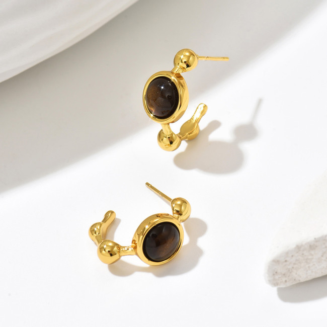 Wholesale Stainless Steel Statement Earrings with Stone