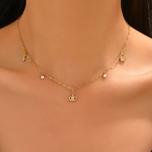Wholesale Stainless Steel Multi-Charm Necklace