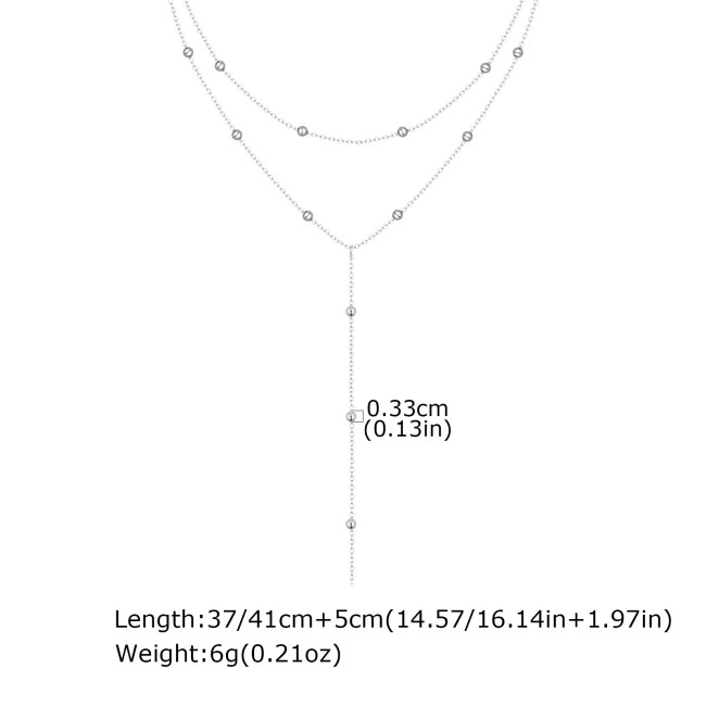Wholesale Stainless Steel Double Layers Y Necklace