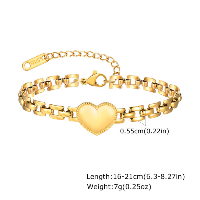 Wholesale Stainless Steel Heart Fashion Bracelet