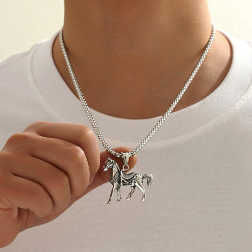 Wholesale Men's Stainless Steel Horse Pendant