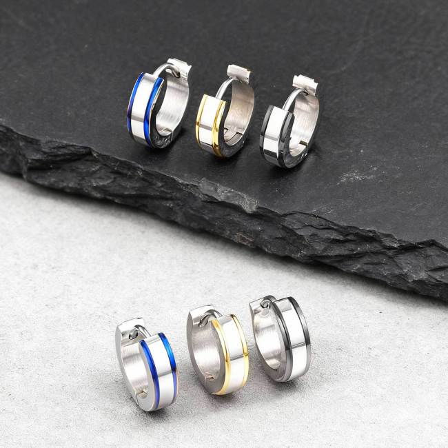 Wholesale Stainless Steel Simple Men's Earrings
