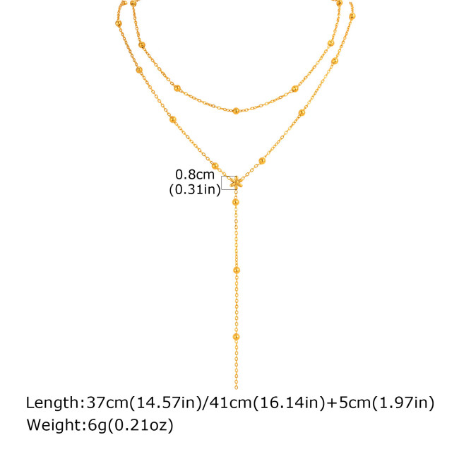 Wholesale Stainless Steel Double Layers Y Necklace