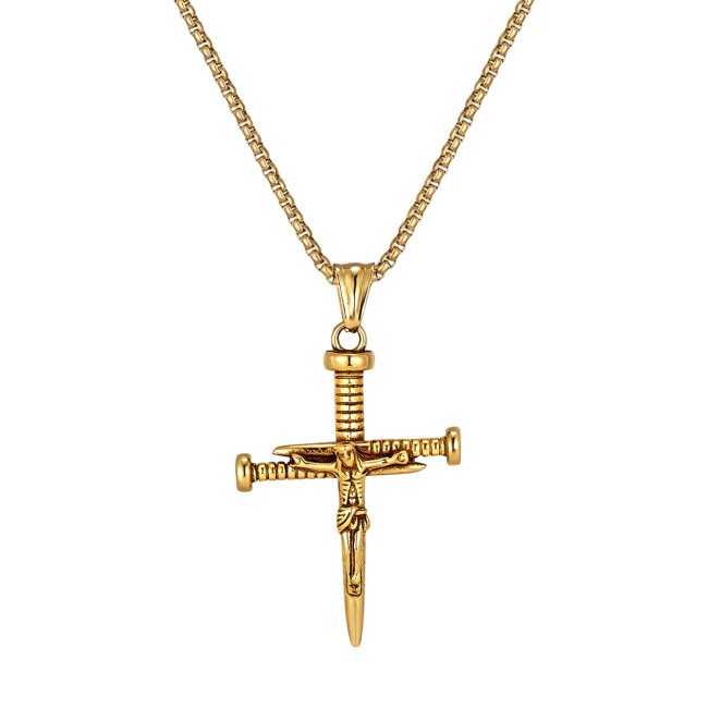 Wholesale Men's Stainless Steel Nail Cross Pendant