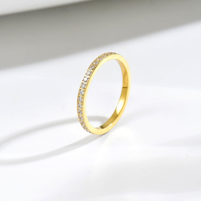 Wholesale Stainless Steel Minimalist CZ Pave Stacking Ring Set