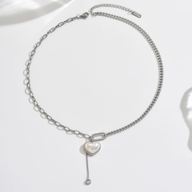 Wholesale Pearl & Steel Layered Necklace