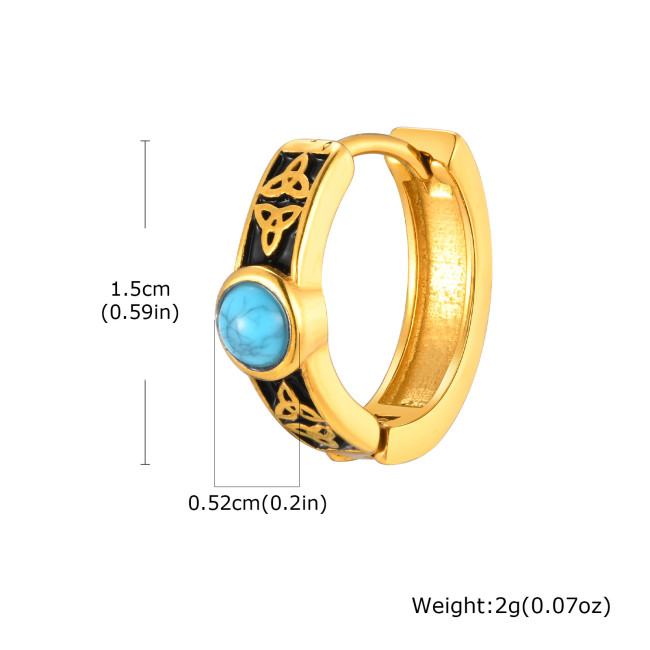 Wholesale Stainless Steel Celtic Turquoise Earrings