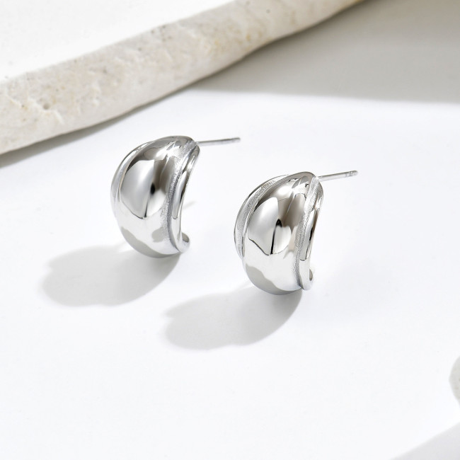 Wholesale Stainless Steel Chunky C Earrings