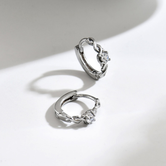 Wholesale Stainless Steel Twisted Vine Hoop Earrings