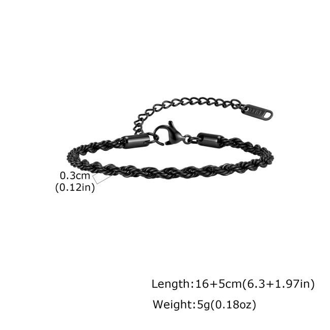 Wholesales Stainless Steel Twist Chain Bracelets