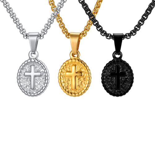 Wholesale Stainless Steel Cross Oval Pendant