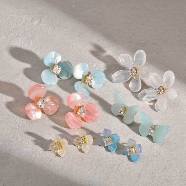 Wholesale Stainless Steel Resin Earrings