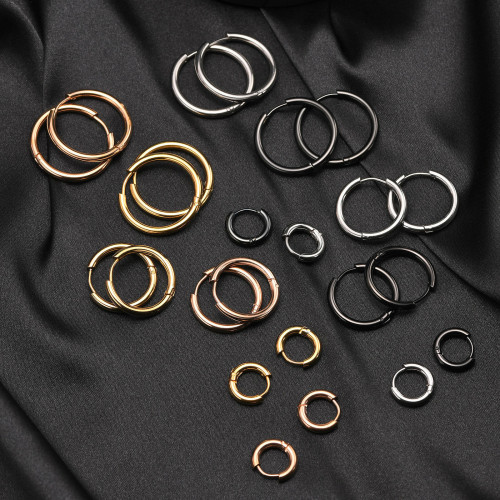 Wholesale Stainless Steel 2.5mm Women Hoop Earrings