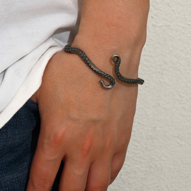 Wholesale Retro Stainless Steel Octopus Tentacle Bangle