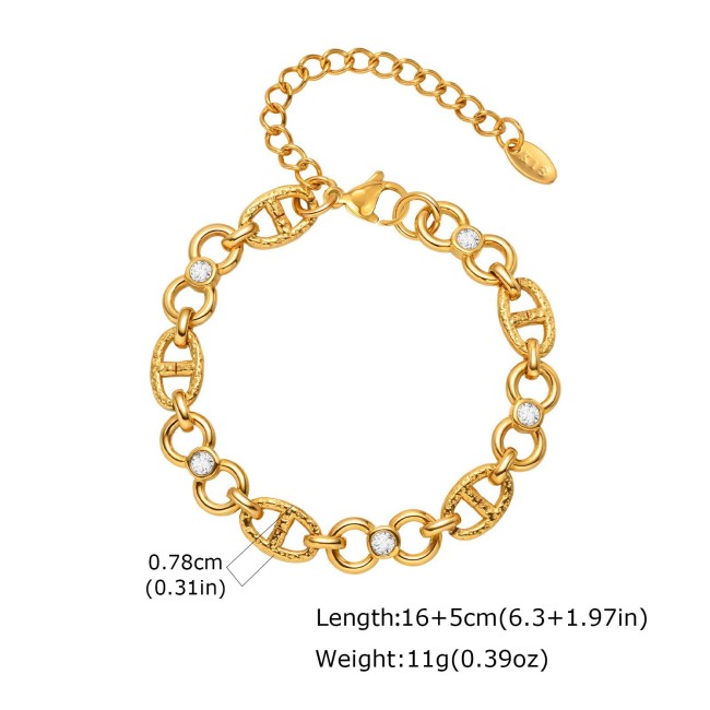 Wholesale Stainless Steel Cross Bow Infinity CZ Bracelet