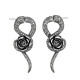 Wholesale Retro Stainless Steel Rose Earrings