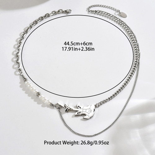 Wholesale Stainless Steel Guitar Necklace