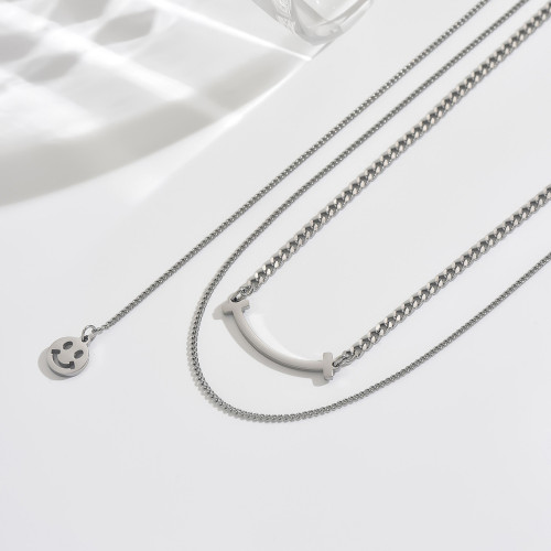 Wholesale Stainless Steel Smiley Face Necklace