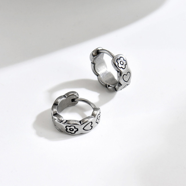Wholesale Stainless Steel Heart & Flower Earrings