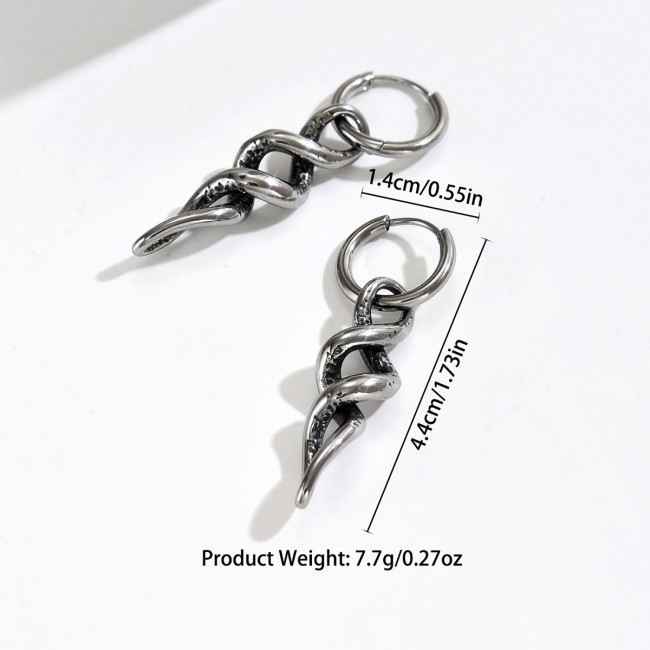 Wholesale Retro Stainless Steel Twist Earrings