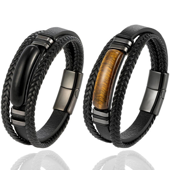 Wholesale Men's Triple Layer Leather Bracelet