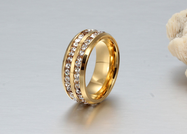 Wholesale Stainless Steel Two Line CZ Ring Ebay