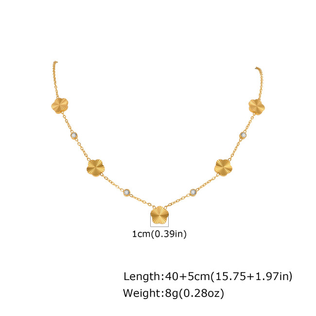 Wholesale Stainless Steel Five Leaf Flower Bracelet
