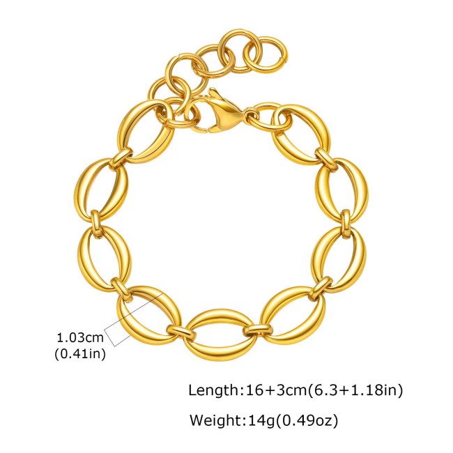 Wholesale Stainless Steel Chunky Gold Bracelet