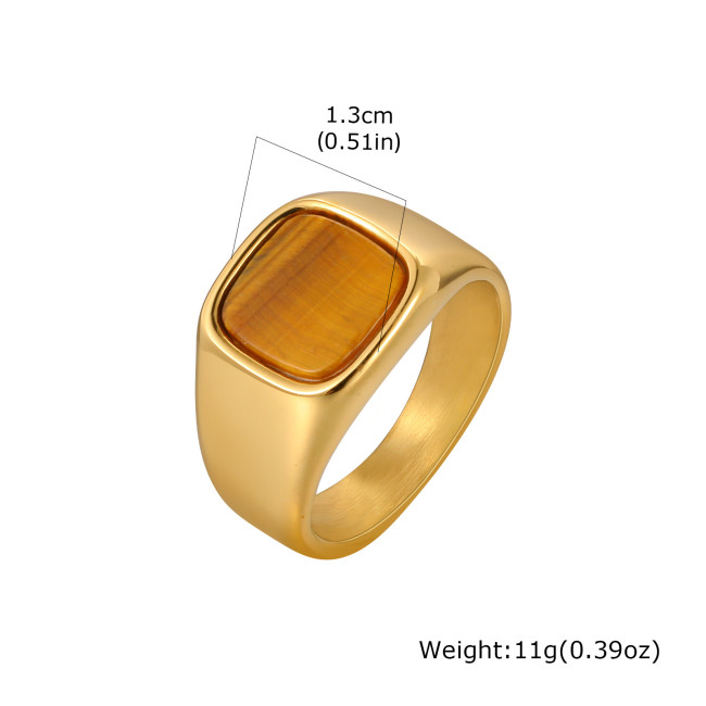 Wholesale Stainless Steel Tiger Eye Stone Ring