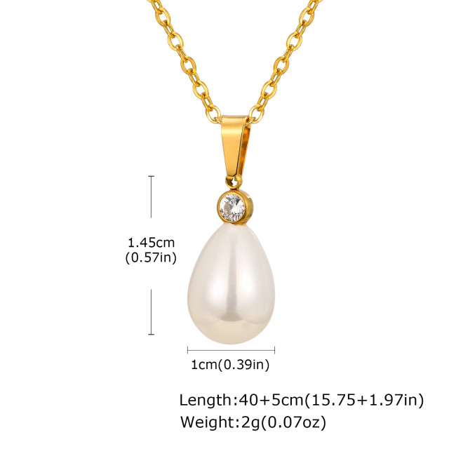 Wholesale Stainless Steel Charming Pearl Necklace
