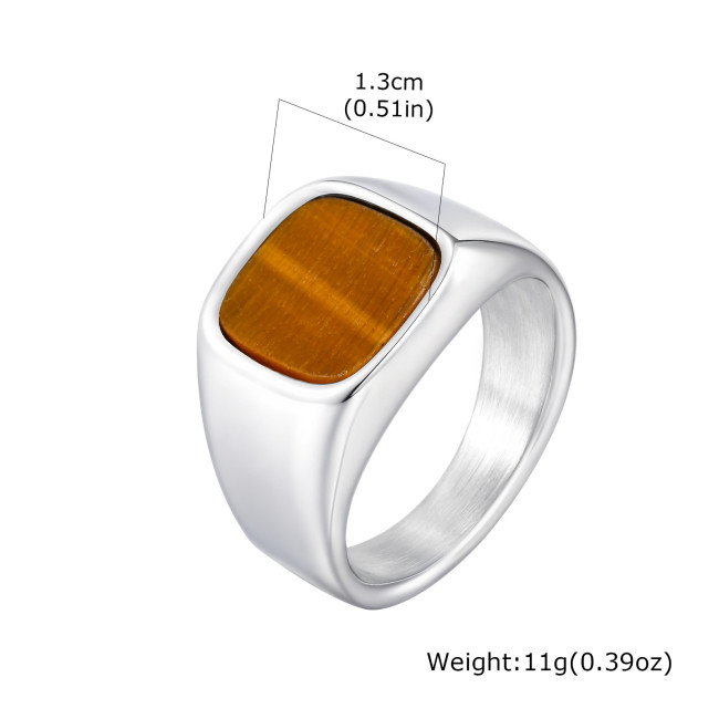 Wholesale Stainless Steel Tiger Eye Stone Ring