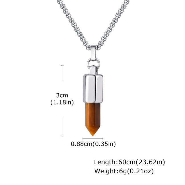 Wholesale Stainless Steel Tiger Eye Agate Pendant