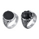 Wholesale Stainless Steel Round Stone Signet Ring