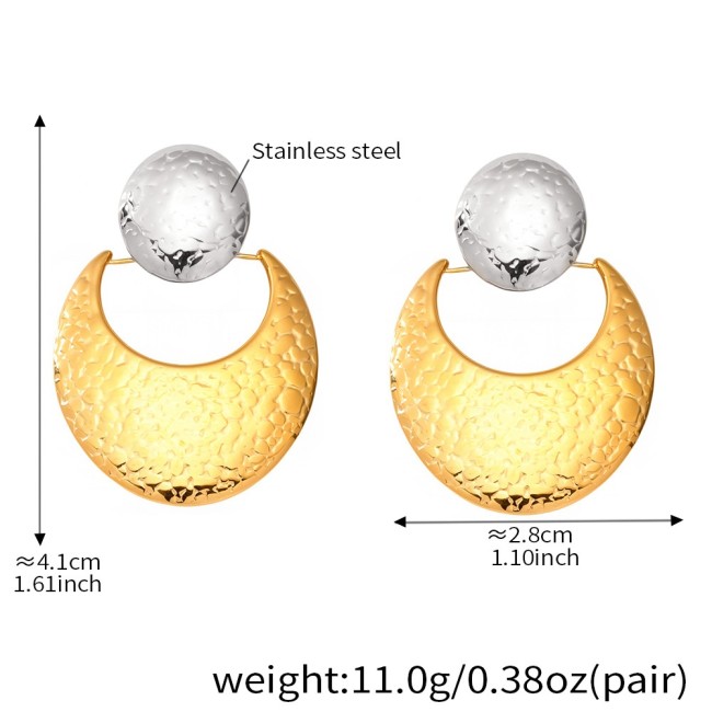 Wholesale Stainless Steel Hammered Drop Earrings