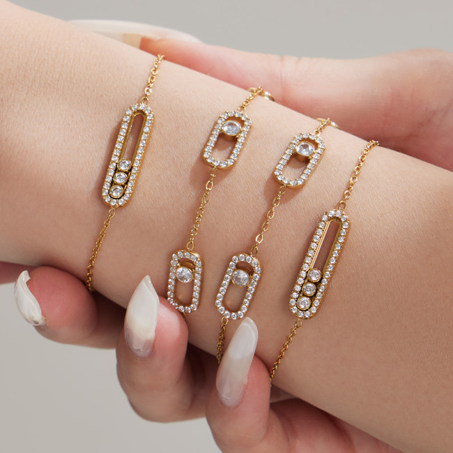 Wholesale Trendy Sliding Stone Bar Pendant and Ring