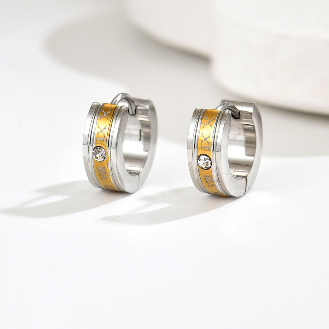Wholesale Stainless Steel Two-Tone Hoop Earrings