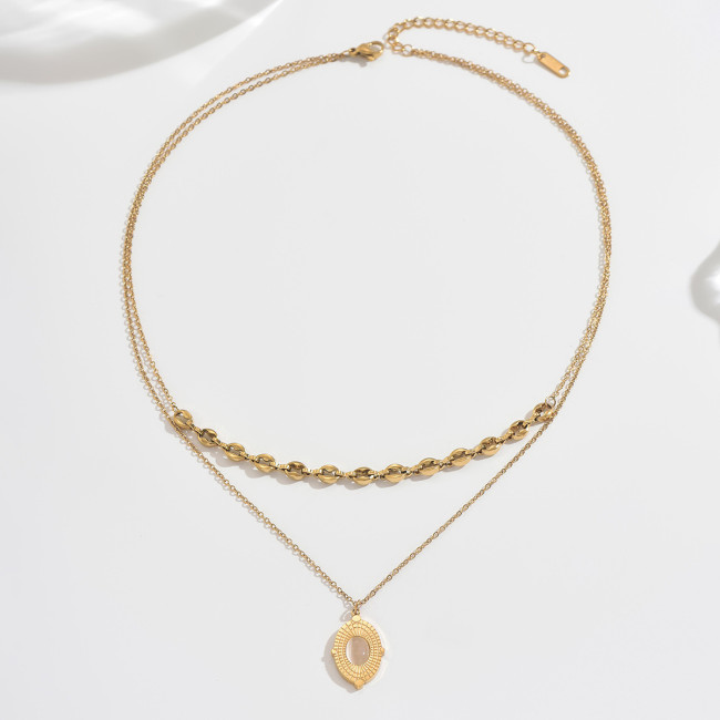 Wholesale Stainless Steel Coffee Bean Chain Necklace
