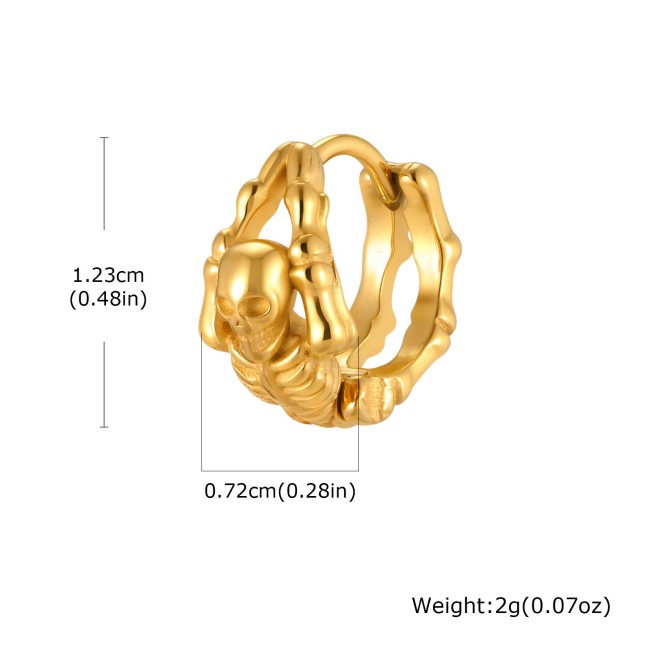 Wholesale Stainless Steel Skeleton Hoop Earrings