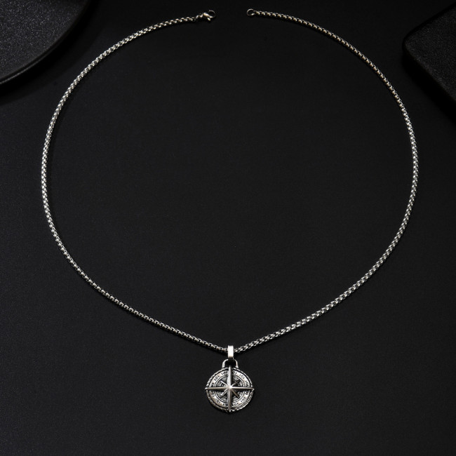 Wholesale Men's Stainless Steel Compass Pendant