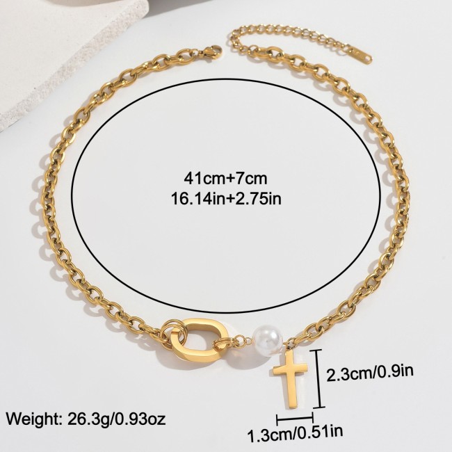 Wholesale Stainless Steel Oval Ring & Cross Pendant