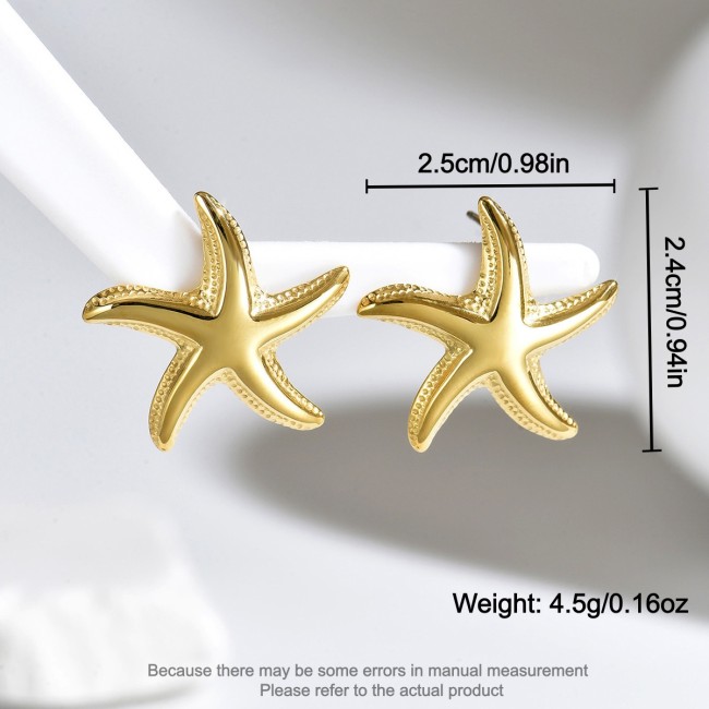 Wholesale Stainless Steel Starfish Stud Earrings