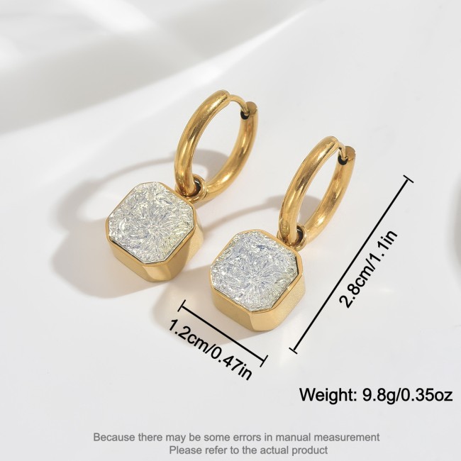 Wholesale Stainless Steel Cracked Ice Earrings