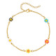 Wholesale Stainless Steel Daisy Charm Anklet