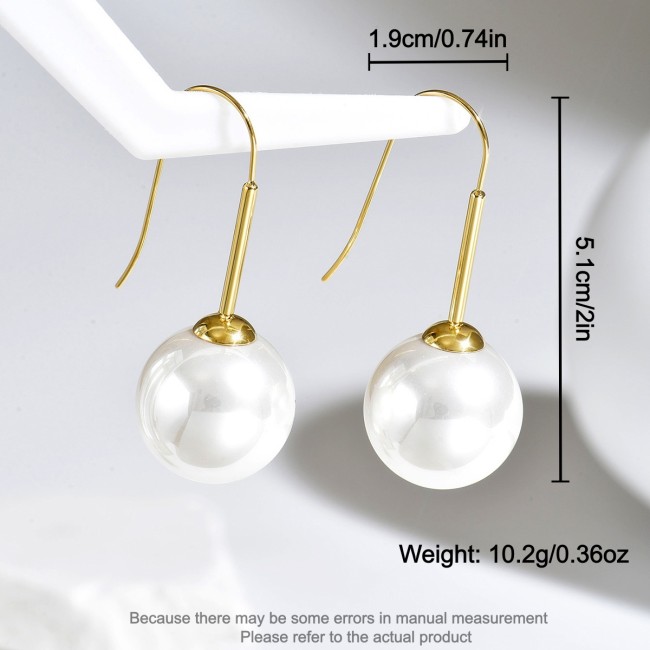 Wholesale Stainless Steel Minimalist Pearl Earrings
